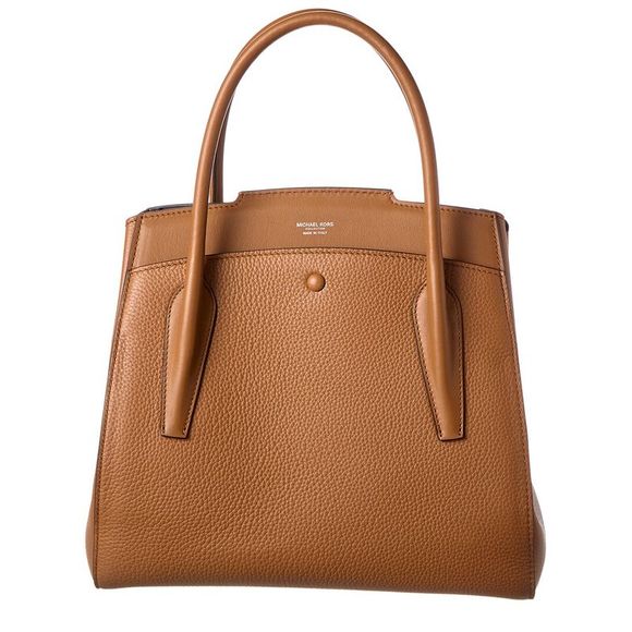 Michael Kors Collection Large Leather Satchel, Brown - Picture 2 of 4